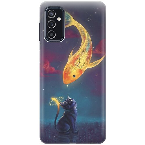 Силиконовый чехол Кот и рыбка на Samsung Galaxy M52 5G / Самсунг М52