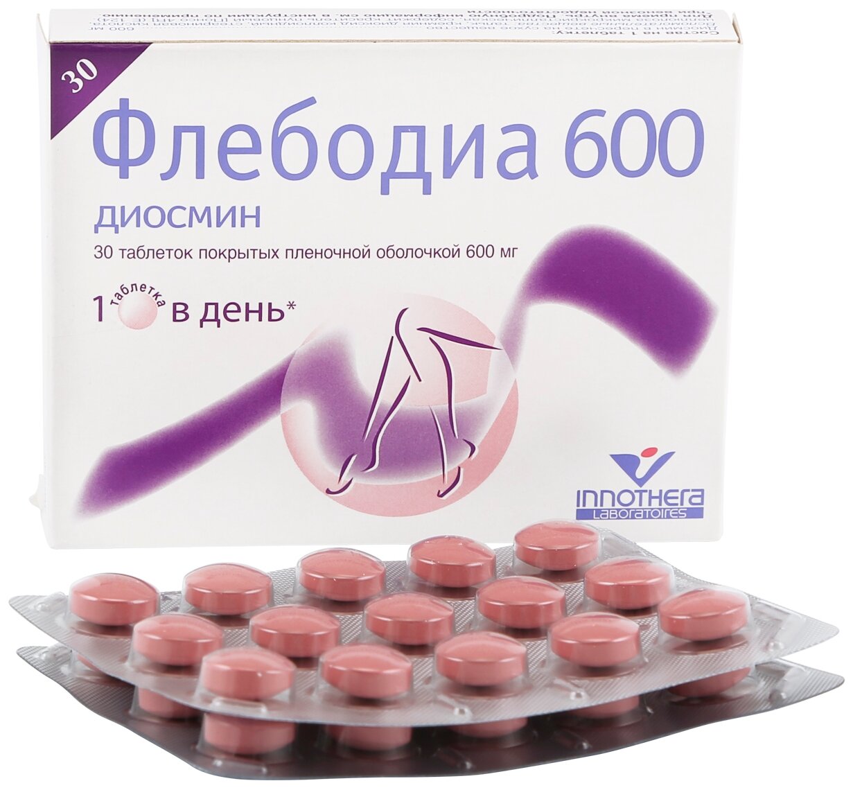 Флебодиа таб. п/о плен., 600 мг, 30 шт.