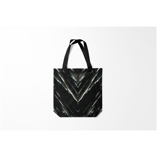 фото Сумка-шоппер / 40х40 см / популярные иллюстрации / текстуры металлическая броня burnettie