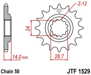 Звезда ведущая (передняя) JT 1529.17 530