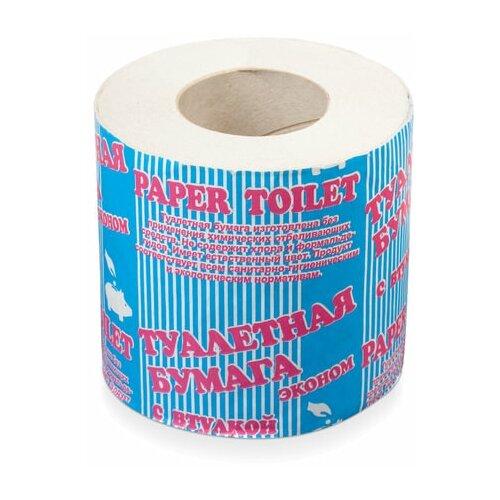 Бумага туалетная бытовая 24 рулона по 30 м, на втулке (эконом)