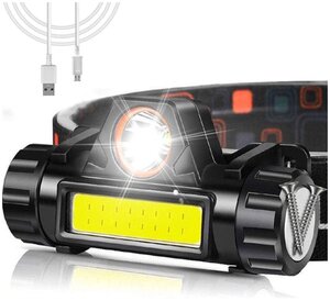 Налобный светодиодный фонарь SimpleShop с магнитом, 2 режима, регулировка угла и яркости