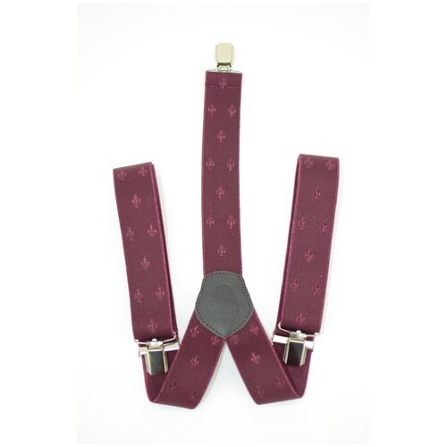 фото Подтяжки мужские для брюк бордовые с узором лилии petroleone