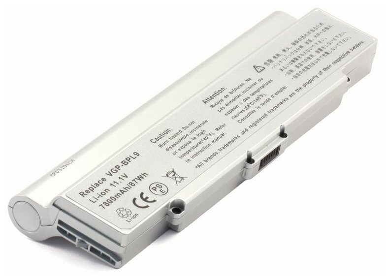 Усиленный аккумулятор для Sony VGP-BPL9, VGP-BPS9/S (7800mAh)