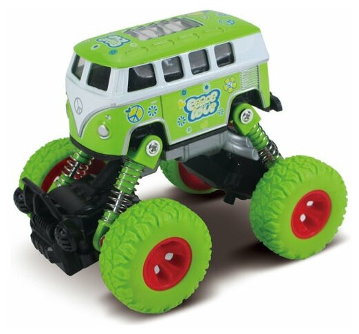 Автобус Funky Toys Die-cast, инерционный механизм, рессоры, зеленый, 1:46 61077