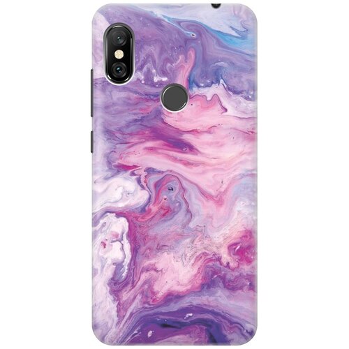 GOSSO Ультратонкий силиконовый чехол-накладка для Xiaomi Redmi Note 6 Pro с принтом Purple Marble ультратонкий силиконовый чехол накладка clearview для xiaomi redmi note 9 с принтом purple marble