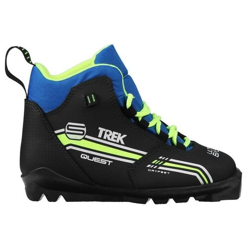 фото Trek ботинки лыжные trek quest 1 sns, цвет чёрный, лого лайм неон, размер 32