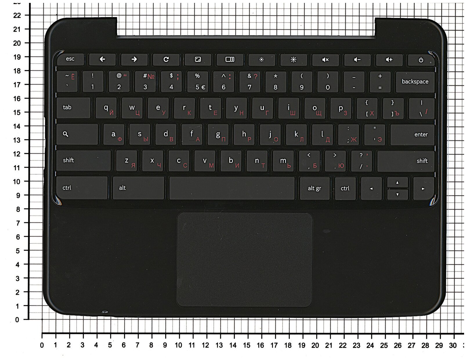 Клавиатура для ноутбука Samsumg BA75-030650 черная топ-панель