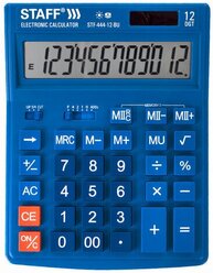 Калькулятор настольный STAFF STF-444-12-BU (199x153 мм), 12 разрядов, двойное питание, синий, 250463