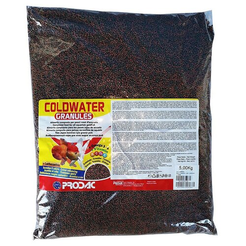 Корм сухой Prodac Coldwater Granules, для аквариумных пресноводных рыб, в гранулах, 5 кг