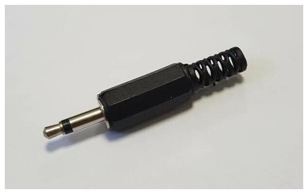 МиниДжек mini jack 3.5 mm (M) mono пластик штекер на кабель под пайку