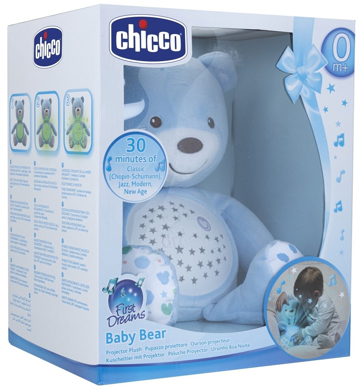 Игрушка музыкальная Chicco Медвежонок с проектором, голубой (08015.20) - фото №3