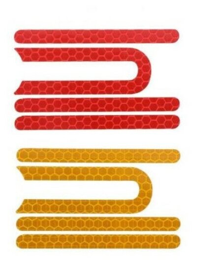 фото Светоотражающие наклейки для электросамоката Xiaomi M365, PRO, 1S, AOVO, mini Robot желтый, 4шт