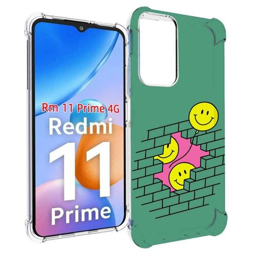 Чехол MyPads шарики в стене для Xiaomi Redmi 11 Prime 4G задняя-панель-накладка-бампер чехол mypads сергей бодров для xiaomi redmi 11 prime 4g задняя панель накладка бампер