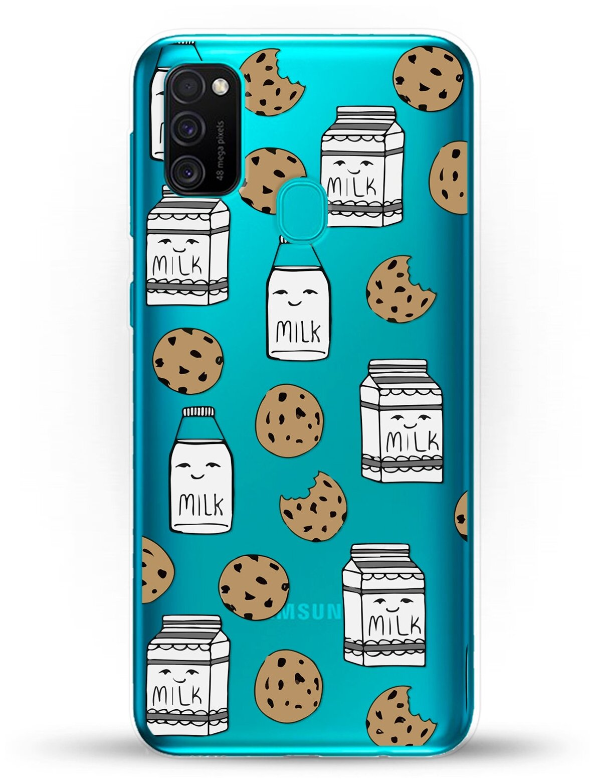 Силиконовый чехол Молоко и печеньки на Samsung Galaxy M21