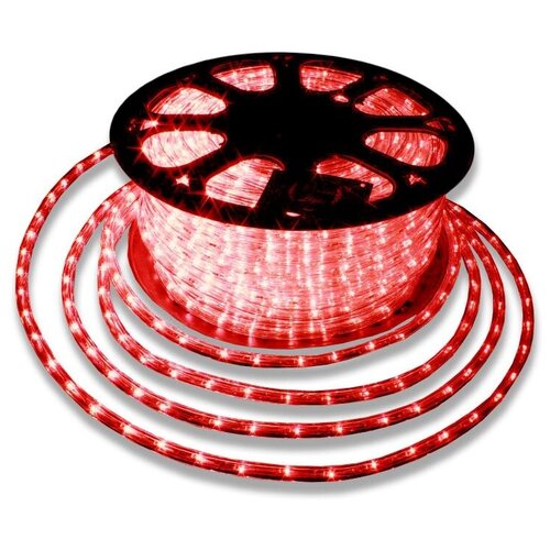 Дюралайт светодиодный 11-2W-100M-220V-LED-U фиксинг круглый красный (100 метров)