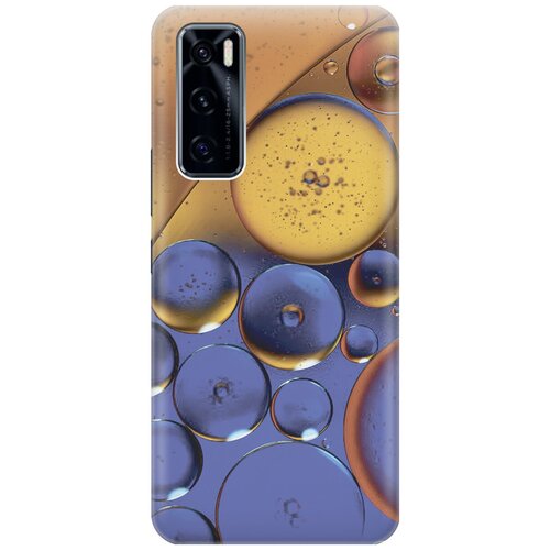 фото Силиконовый чехол на vivo v20 se / виво в20 се с принтом "сине-желтые пузырьки" gosso
