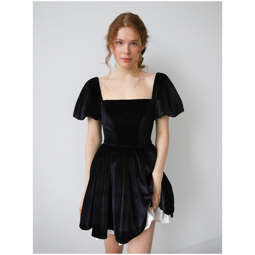 фото Платье ampir, мини, размер s, белый, черный