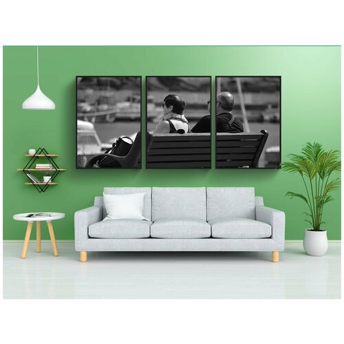 фото Набор модулных постеров для интерьера "пара, черный и белый, персонажи" 60x90 см. в тубусе, без рамки lotsprints