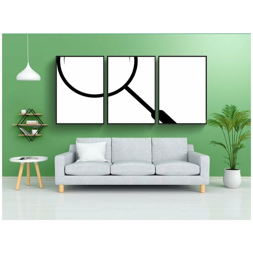 фото Набор модулных постеров для интерьера "стекло, лупа, поиск" 60x90 см. в тубусе, без рамки lotsprints