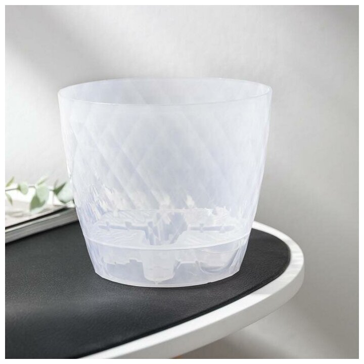 фото Горшок для цветов с прикорневым поливом "Румба", 1 л, цвет прозрачный