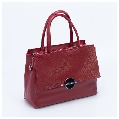 фото Сумка женская, отдел на молнии, наружный карман, длинный ремень, цвет красный mikimarket