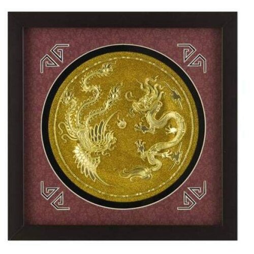 Картина Золотая тарелочка дракон и феникс XMS-2192 KNP-XMS-2192