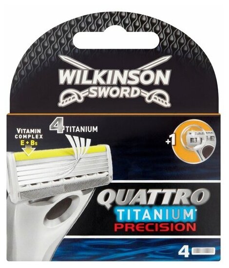 Schick Сменные лезвия WILKINSON SWORD Quattro Titanium Precision 4 шт.