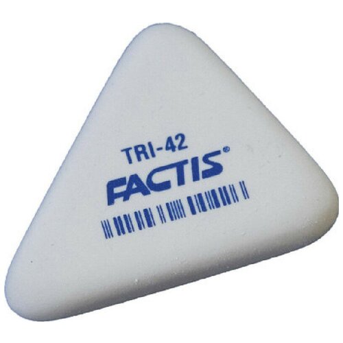 Ластик FACTIS TRI 42 (Испания), 45х35х8 мм, белый, треугольный, PMFTRI42 5 штук