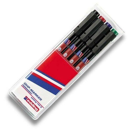 Набор маркеров промышленных Edding E-140 S/4 для глянцевых поверхностей и пленок 4 цвета (0.3 мм) 43837
