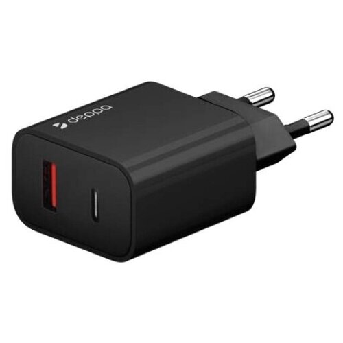 фото Зарядное устройство deppa usb-c + usb-a для быстрой зарядки, 30 вт, pd 3.0, qc 3.0