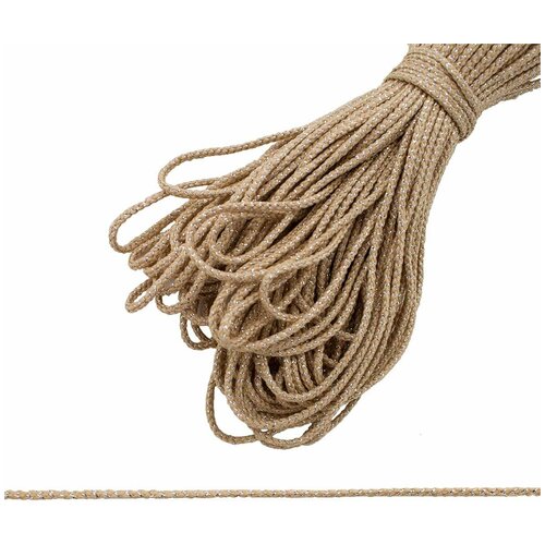 С1080 Шнур отд. плетеный с метанитом 2мм*30м (беж/серебро), 30 м