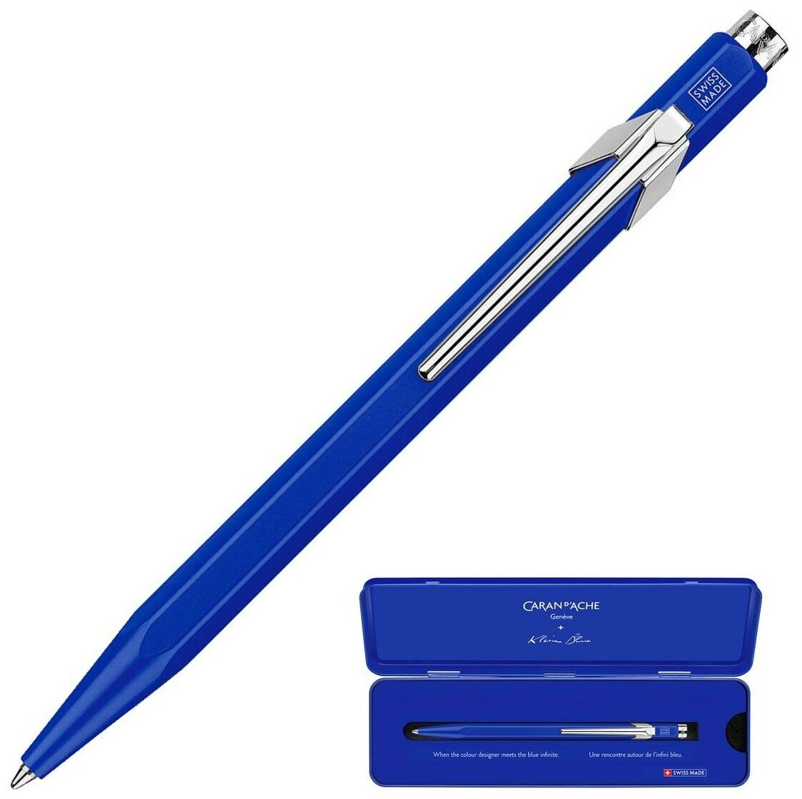 Ручка шариковая Carandache Office 849 Klein Blue (849.648) M синие чернила подар.кор. 849.648