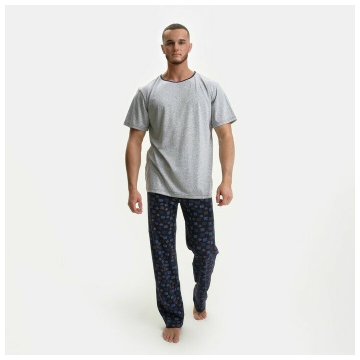 Комплект мужской (футболка, брюки), цвет синий, размер 50 - фотография № 8