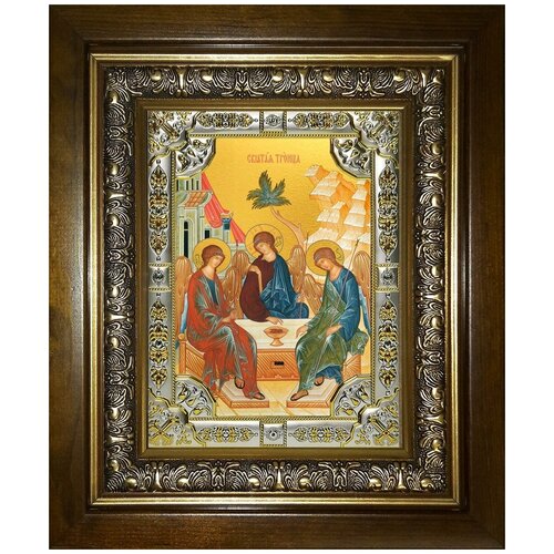 икона святая троица 18х24 85681 Икона Святая Троица, 18х24 см, в окладе и киоте