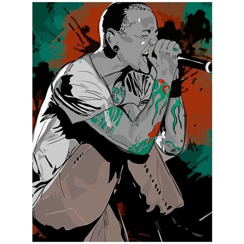 Картина по номерам на холсте Музыка Linkin Park Линкин Парк Честер Беннингтон - 6384 В 30x40 картина по номерам музыка linkin park линкин парк честер беннингтон 6383 в 30x40