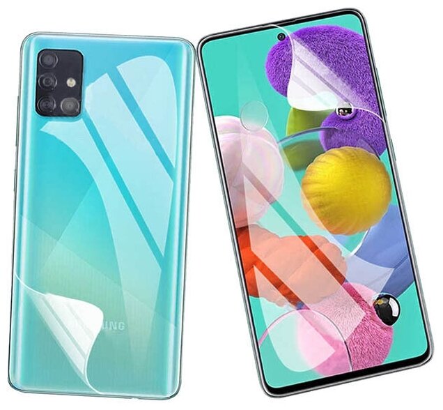 Гидрогелевая пленка LuxCase для Samsung Galaxy A71 0.14mm Matte Front and Back 87111 - фото №8