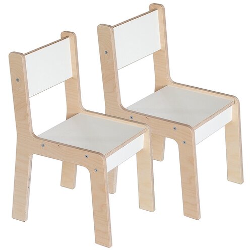 Детский стул для малышей, белый и натуральное дерево, набор из двух стульев