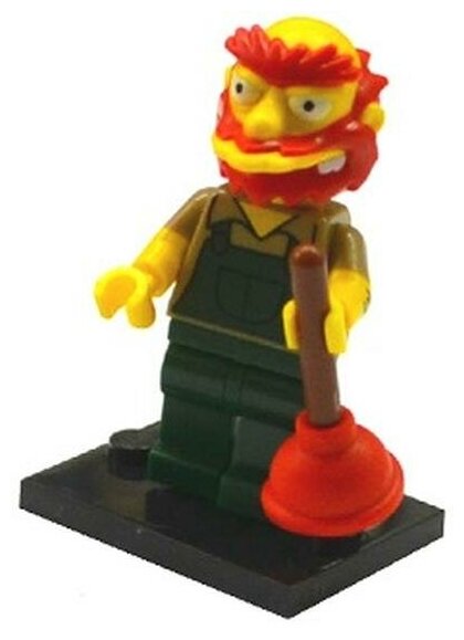 Минифигурка Лего Lego colsim2-13 Groundskeeper Willie, The Simpsons, Series 2 (Complete Set with Stand and Accessories)