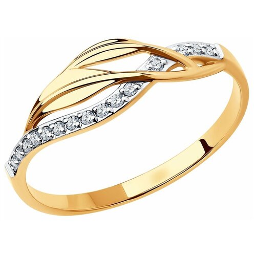 Кольцо SOKOLOV, красное золото, 585 проба, фианит, размер 17.5 кольцо из золота 110225 15