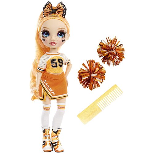 Кукла Rainbow High Cheer Poppy Rowan – Orange Fashion Doll with Pom Poms