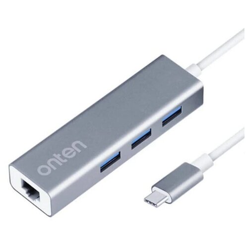 Разветвитель адаптер переходник Type-C HUB Хаб Onten OTN-9595 4в1 3 порта USB 3.0+RJ45 Ethernet 0.2м