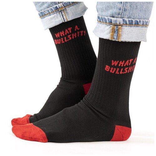 фото Носки унисекс "what a bullshit!" st. friday 874-19, чёрный, 25 (размер обуви 38-41)