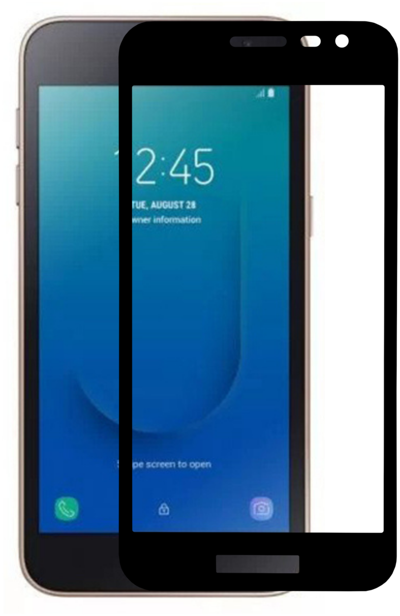 Защитное стекло для Samsung Galaxy J2 Core 2020 Full screen FULL GLUE tempered glass черный