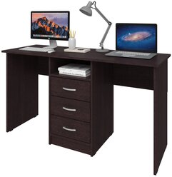 Письменный стол СитиМебель на два рабочих места с 3 ящиками, ШхГ: 180х50 см, цвет: венге цаво