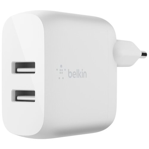 Сетевое зарядное устройство BELKIN 24Вт, 4,8A, 2xUSB-A, белый (WCB002vfWH)