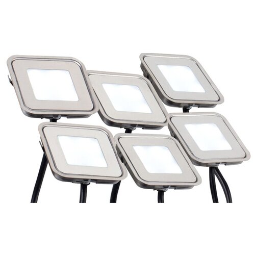 фото Набор kt-s-6x0.6w led day white 12v (квадрат) (arlight, ip67 металл, 1 год)