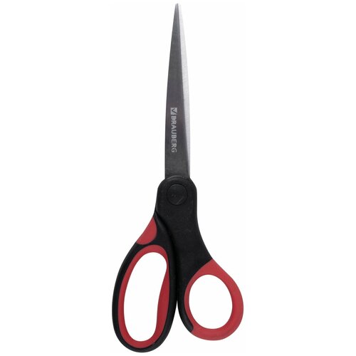 Ножницы B-B Office, 160 мм, красно-черные, прорезиненные ручки, 2-х сторонняя заточка, 231564