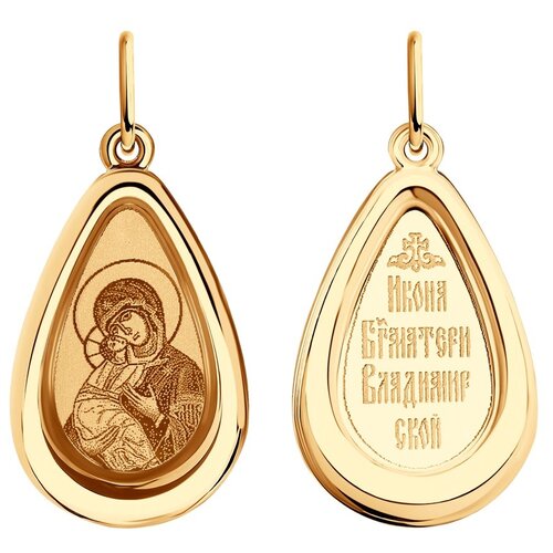 фото Подвеска из золота с ликом владимирской божией матери 104164 sokolov