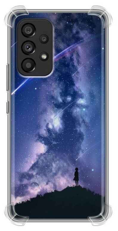 Дизайнерский силиконовый с усиленными углами чехол для Самсунг Гэлакси А53 5Ж / Samsung Galaxy A53 5G Галактика